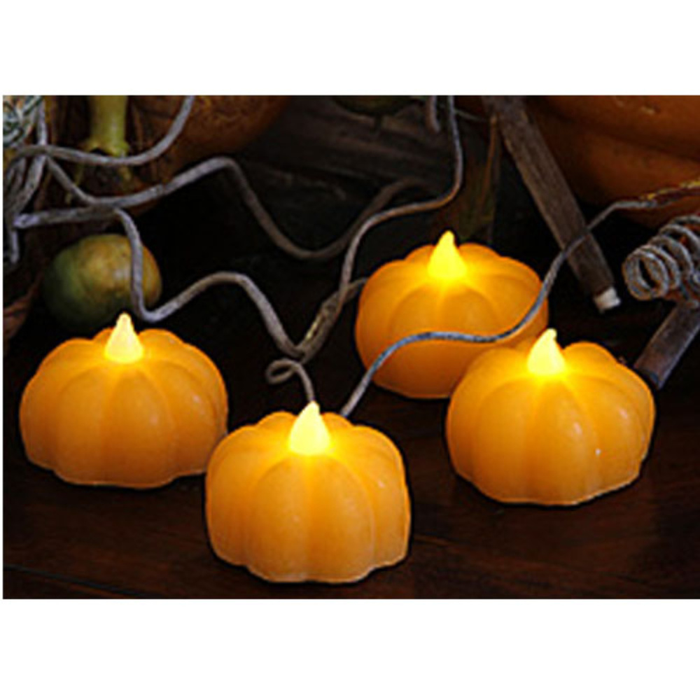 Inglow Flameless LEd 4 pack Mini Pumpkin Votives